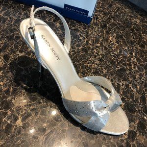 NIB - Silver Satin Dress pumps - Size 10